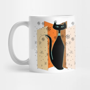 Striking Black Retro Cat Mug